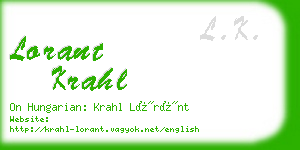 lorant krahl business card